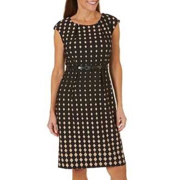 connected apparel Dresses & Skirts - Connected Apparel Black Diamond Printed Dress